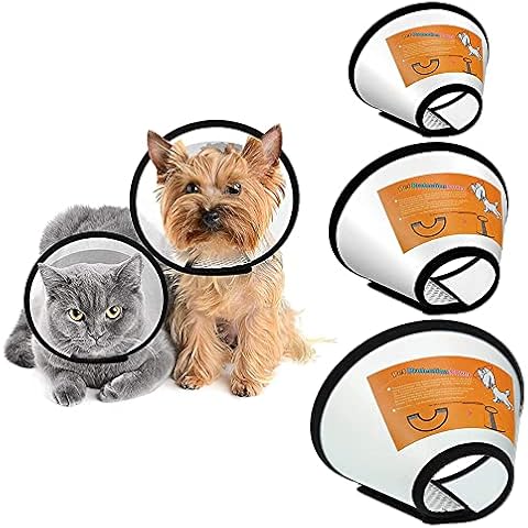 FadyDail Cat Cone Adjustable Pet Cone Cat Recovery Collar for Kitten Puppy Rabbit, Soft Cat Head Cone Cat Protective Collar for Small Dogs After Surgery or Stop Licking, Elizabethan Collar(M) Cover