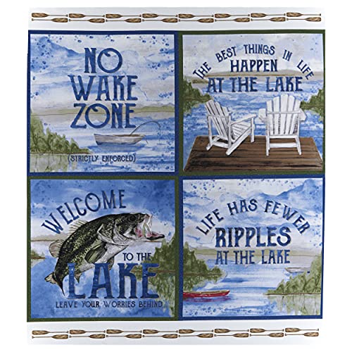Riley Blake Designs Riley Blake at The Lake 36'' Panel Fabric, Blue/Green Yard