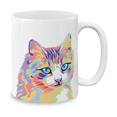 Pastel Colorful Cat Vector Portrait