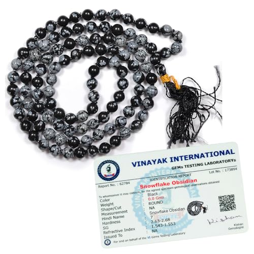Image of Reiki Crystal Products Natural Reiki Feng-Shui Mala Necklace 6 mm Crystal Stone 108 Bead Jaap Mala for Men and Women