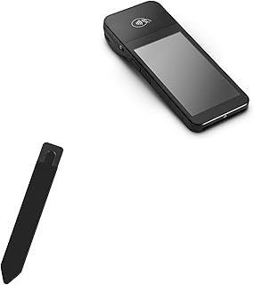 BoxWave Stylus Pouch Compatible with Stripe BBPOS WisePOS E - Stylus PortaPouch, Stylus Holder Carrier Portable Self-Adhesive - Jet Black
