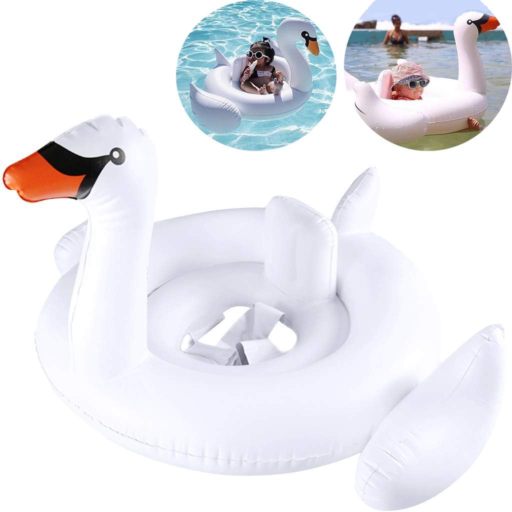 Pejoye Baby Child Swimming Ring Pool Inflatable Float with Seat Toddler Swim Ring Skin Care PVC Material for 8 to 24 Months Children Infant Training Safety Aid