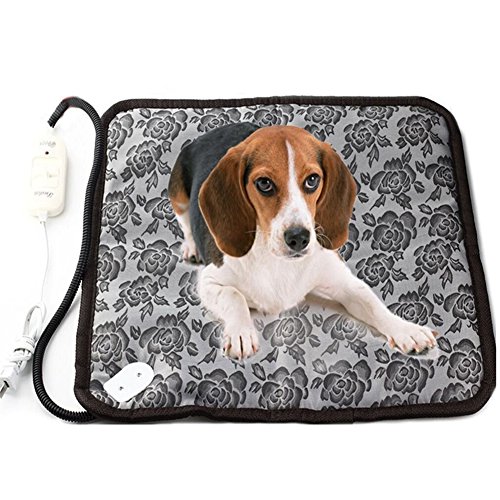 Coussin chauffant pour chien et chat, chauffage électrique étanche réglable, tapis chauffant résistant avec cordon à mâcher, 45 x 45 cm Cover