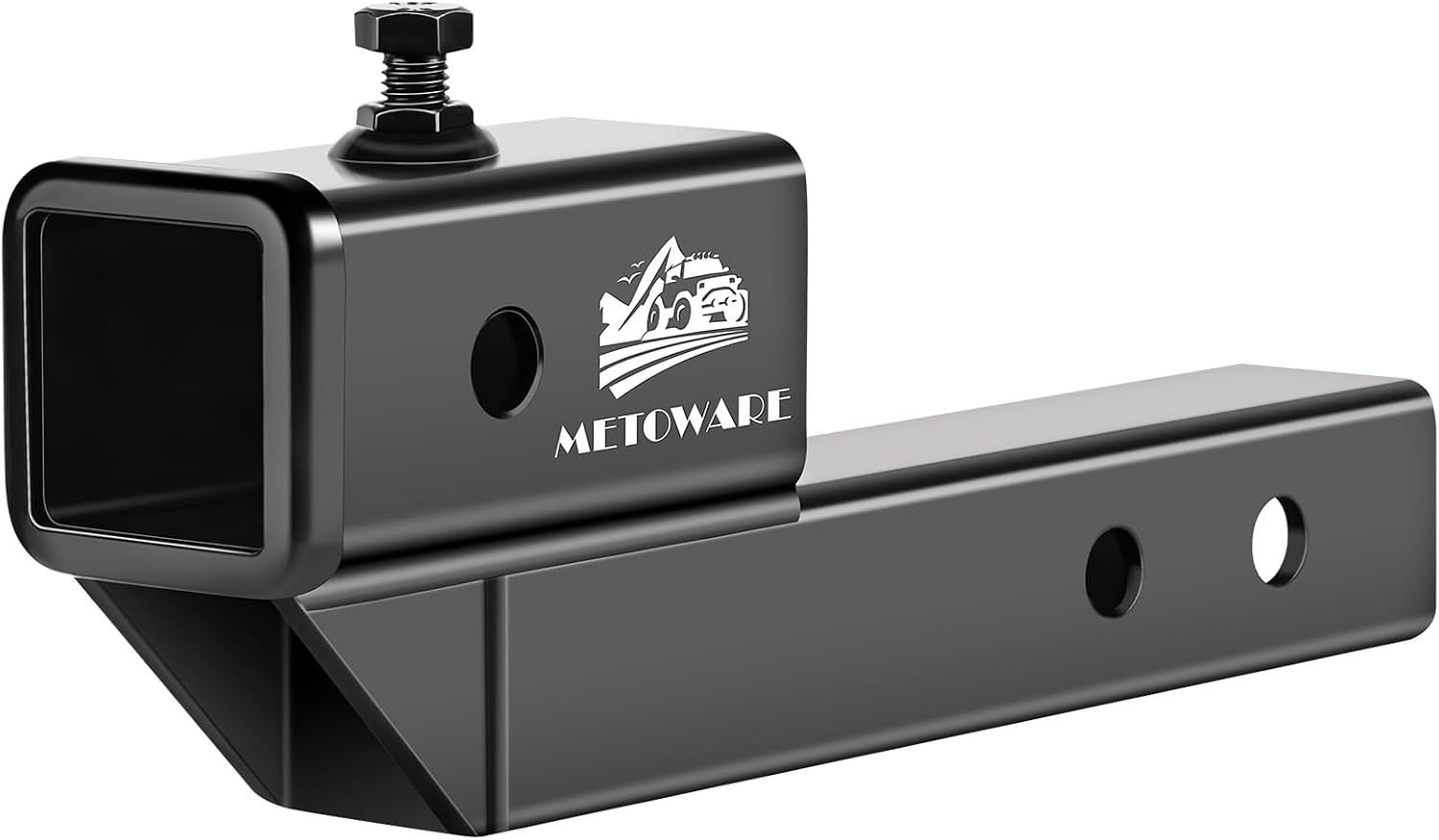 METOWARE Trailer Hitch Extender for 2" Receiver, 2" Drop/Rise Tow Hitch Extension Adapter, Dual Length Options 7" & 9", 7500 lbs Towing Capacity for Bike Rack, Cargo Carrier, Trailer & Camper