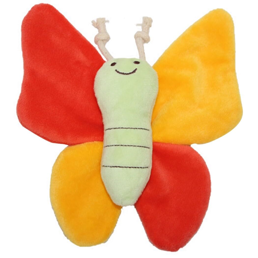 yeeplant Portable Funny Sound Butterfly Soft Kitten Chewing Toy - Plush Realistic Training Stress Toy for Puppies