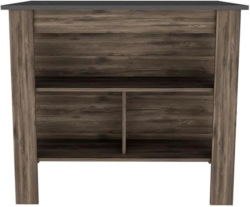 Miniatura 4 de Levan Home Isla de cocina Cala - Madera de ingeniería Onix marrón oscuro