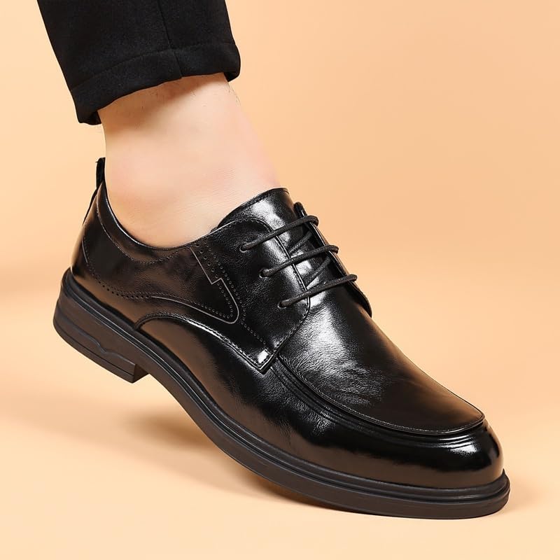 Vintage Retro Wingtip Oxfords Leather & Removable Insoles Men's Comfortable Dress Shoes Men's Lace-up Casual Shoes3