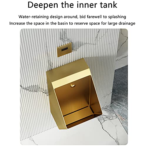 OTQEFTN Household Items Wall Mounted Men's urinals, Automatic Sensor Toilet Flusher, Stainless Steel Urina Toilet Bathroom Accessory