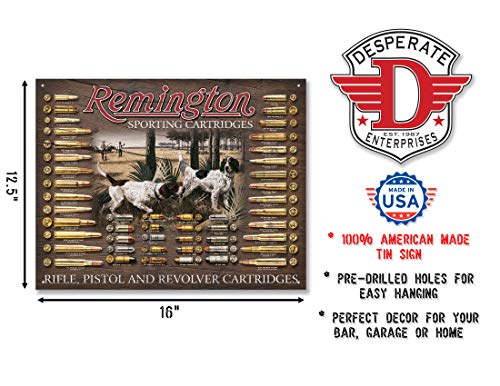 Desperate Enterprises Remington Bullet Board Tin Sign 12.5" X 16", 16x12