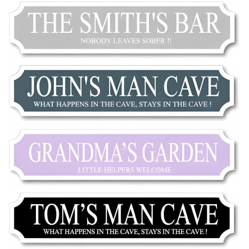 Just Giftz | Personalised Family Name Street Sign Custom Vintage Style Perspex Plaque | Mr & Mrs Wedding Sign & Home Décor Gift | 8 Colours 3 Sizes | Indoor & Outdoor Use
