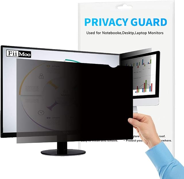 FiiMoo 23.8" Computer Privacy Screen (16:9)-Desktop Monitor Privacy Screen ProtectorUV and Blue Light Filter, Anti-Glare Anti-Scratch Protector (23.8 inch 16:9)