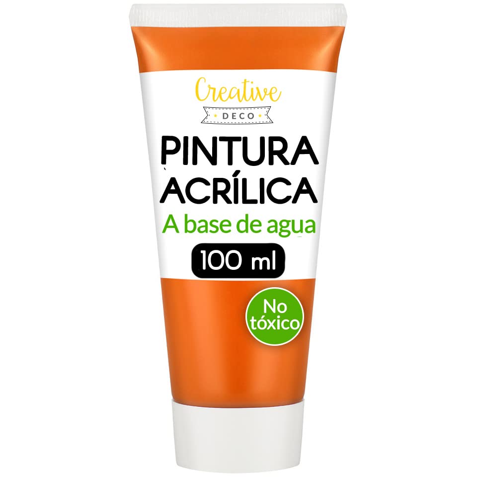 Creative DECO Naranja Pintura Acrílica Manualidades | Tubo de 100 ml