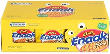 GEMEZ Enaak Noodle Snack Ramen Sweet Snack Box, 30g x 24 Pack