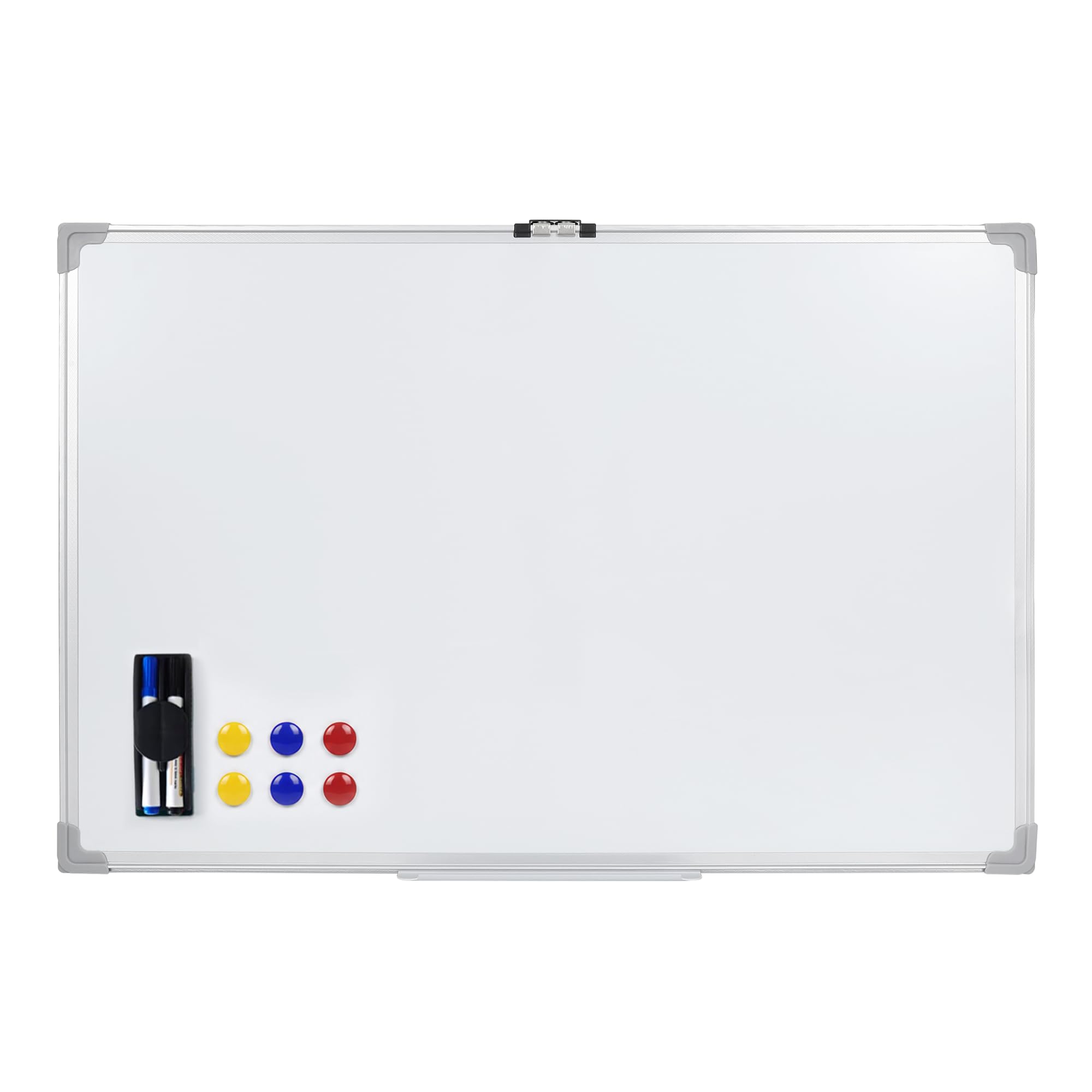 Bonkaso Magnetic Dry Erase Whiteboard 90 x 60 cm with Aluminium Frame, Movable Marker Tray, 2 Markers, Eraser & 6 Magnets, Wall-Mounted Writing Board for Home Office School Classroom-picture-31