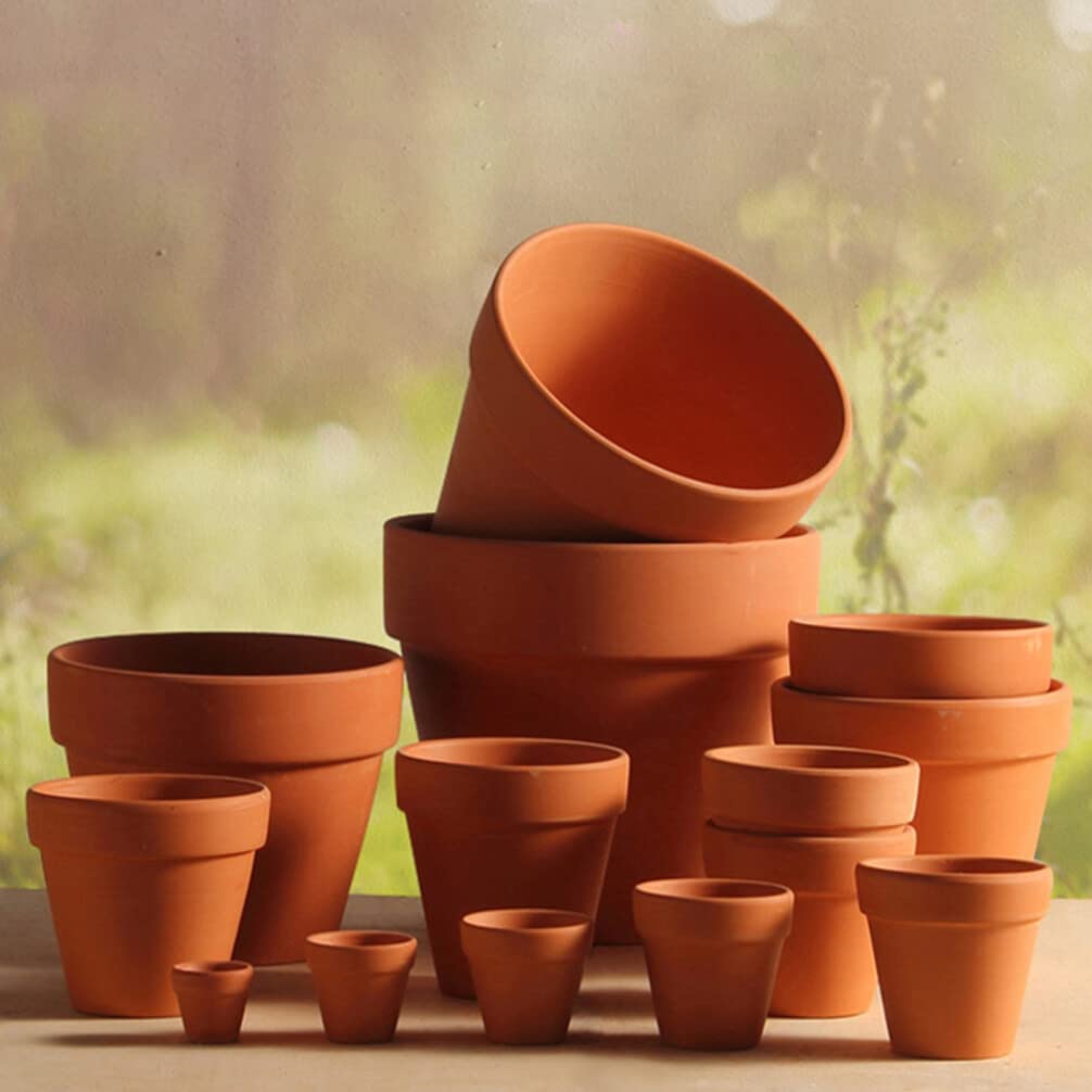 Yardwe Set 12 Mini Vasi in Ceramica Rossa per Piante Grasse Foro Drenaggio, Piccoli Vasi da Giardino in Terracotta Traspirante per Interni ed Esterni, Decorazioni e Lavori Creativi