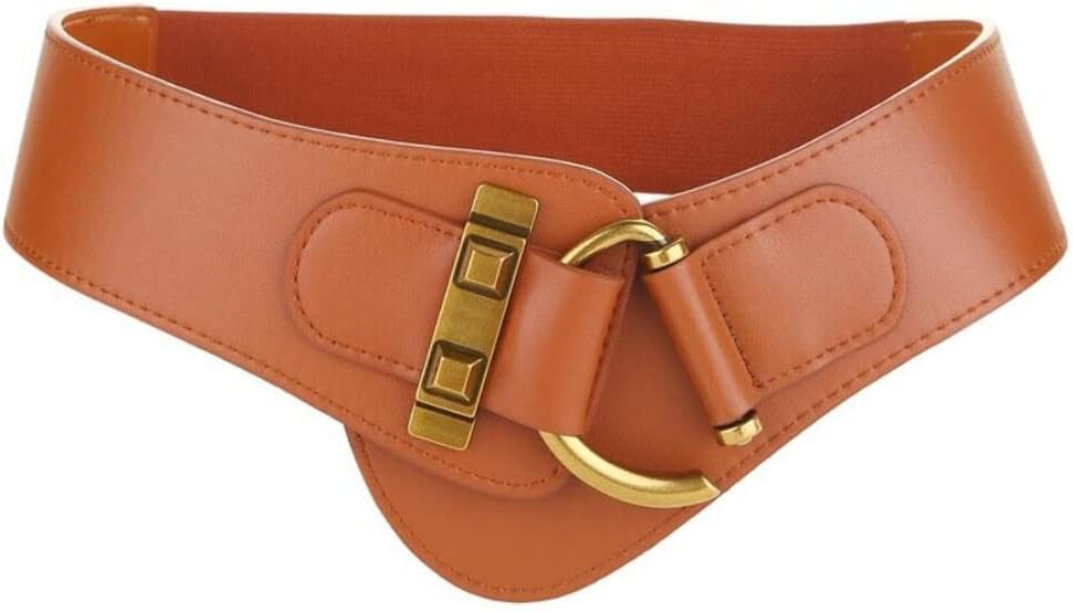 FDEETY Ceinture Femme Cuir Véritable Large Vintage RéGlable