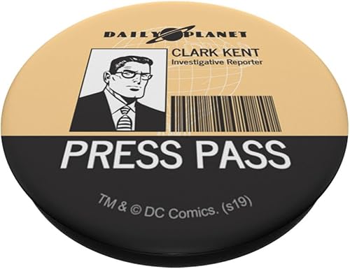 Miniatura 2 de Superman Clark Kent Press Pass PopSockets - Soporte para teléfonos y tabletas, Negro