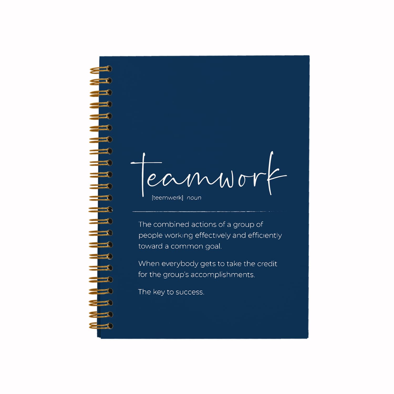 QUICQOD Teamwork Gifts for Employees,Teamwork Definition Notebook Journal,Thank You Gifts for Coworkers Employees,Team Appreciation Gifts,Teamwork Gifts,Black Hardcover Spiral Notebook 5.5x8.3(blue)