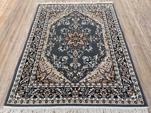 Image of TTC THREAD & TEXTURE CARPET Traditional Comfort: Power-Loomed Carpets for Living Room- Every Space Area Rug Color Grey Size 7x10 Feet (210x300cm)