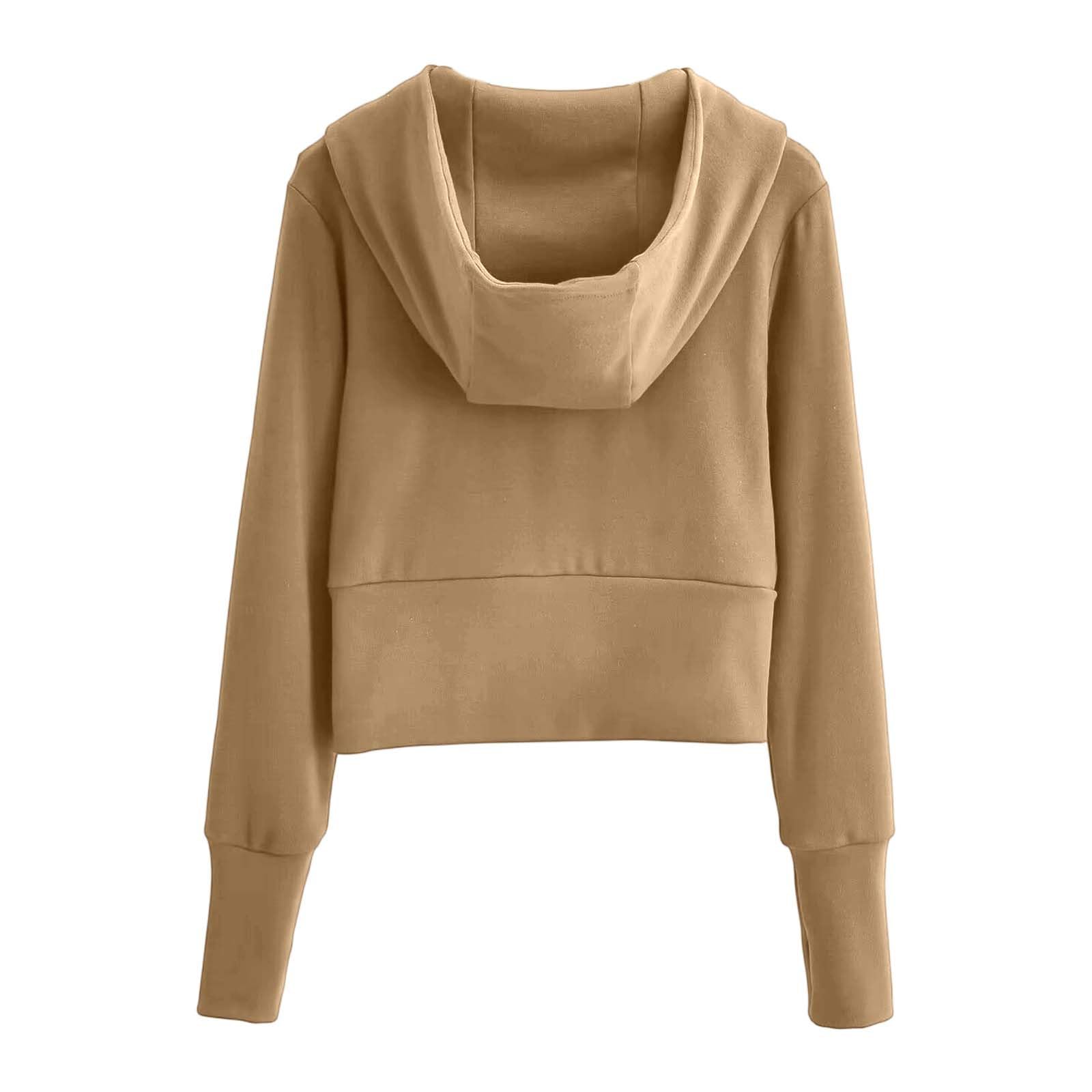 Générique Sweats à Capuche Femme,Veste à Capuche ZippéE à Col Montant De Couleur Unie pour L'Automne Et l'hiver