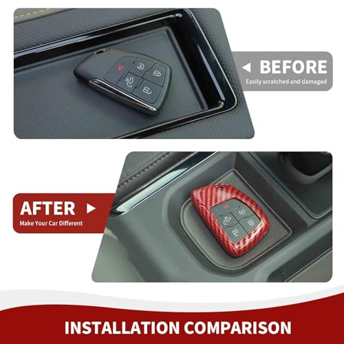Coque de clé Silverado rouge carbone pour protéger votre Chevy Silverado en vacances - 5