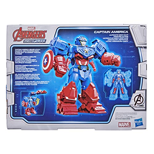 Avengers Marvel Mech Strike 8-Inch Super Hero Action Figure Toy Ultimate Mech Suit Captain America, For Kids Ages 4 And Up #TOP3