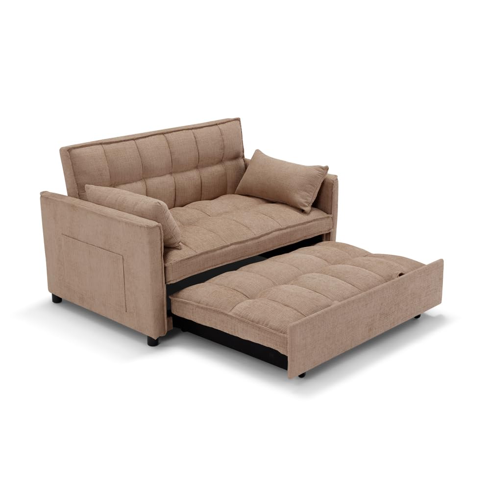 REDÒKASA Divano letto modello PALERMO con 2 cuscini, massima imbottitura, design adatto per ambienti classici e moderni (Tortora)