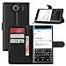 Fettion BlackBerry Priv Case, Premium PU Leather Wallet Protective Cases Flip Cover with Stand Card Holder for BlackBerry Priv 2015 Smartphone (Wallet - Black)