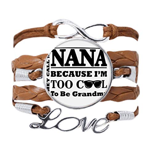 Bracelet cuir noir tordu Mamie lettres love bijoux femme