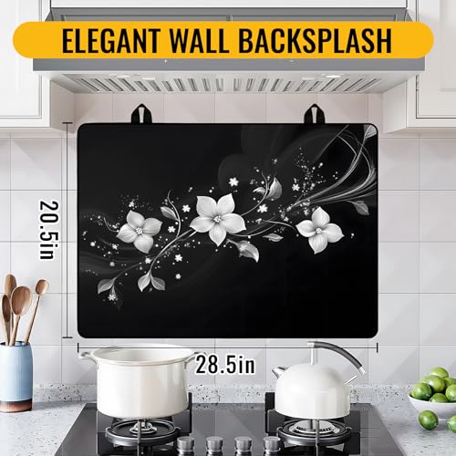 Image of Stove Top Cover for Electric Stove,Glass Stove Top Cover, Heat Resistant Glass Cooktop Cover, Stovetop Protector, Kitchen Decor, Dish Drying Mats Cover for Ceramic Washer Top 28.5x20.5 inch