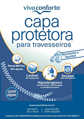Kit 4 Capas Protetoras de Travesseiros Impermeável Viva Conforto