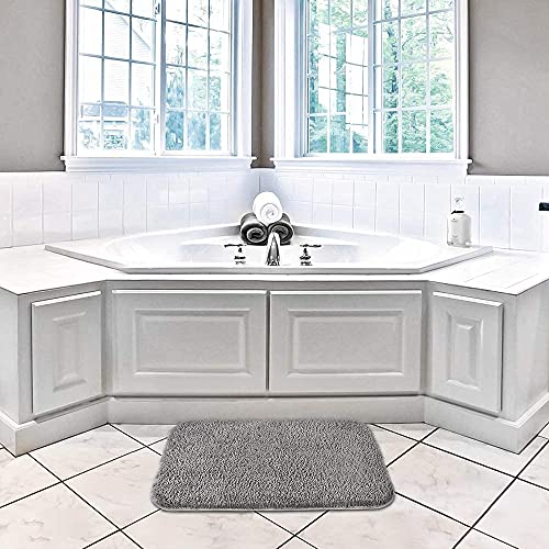 HOKIPO-40x60cm-Soft-Fluffy-Microfiber-Bathroom-Door-Mats-Water-Absorbing-Bath-Mat-Dark-Grey-AR3790-DGRY HOKIPO 40x60cm Soft & Fluffy Microfiber Bathroom Door Mats, Water Absorbing Bath Mat, Dark Grey (AR3790-DGRY)