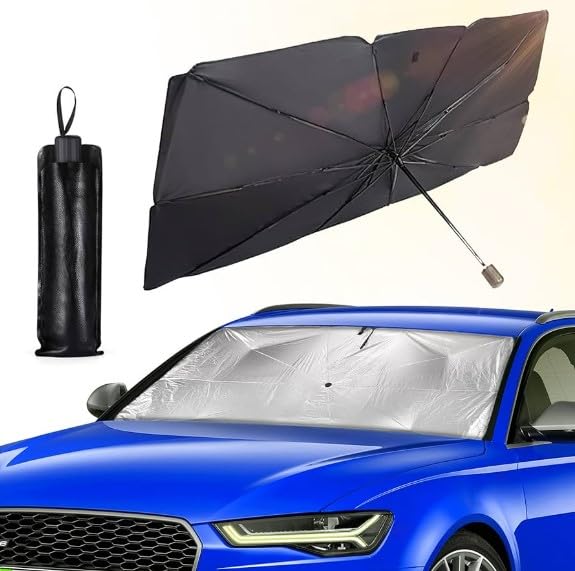 KANOHIS Parasol Coche Delantero Protector Solar para el Parabrisas de automóvil, contra Rayos Ultravioleta y el Calor, Parasol, Reflector Plegable