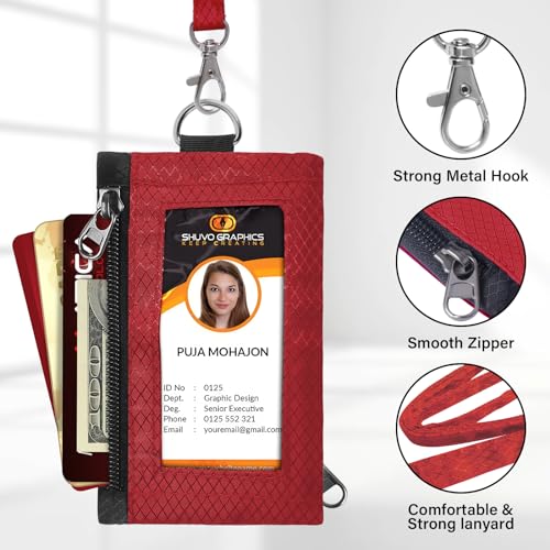 RFID Blocking Wallet - Slim Wallet For Secure Travel,Minimalist Wallet With Keychain & Id Holder, Perfect For On-The-Go Safety(Red)3