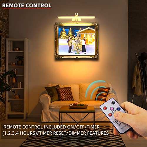 image for HEJOR HEAGEERO Picture Light, Battery Operated Picture Light with Remo