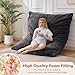 MuaMelop Bean Bag Chair, Giant Bean Bag Chair, 4 in 1 Convertible Beanbag Chairs for Adults with Removable Cover, Memory Foam Floor Cushions, Living Room, Bedroom, Dark Grey