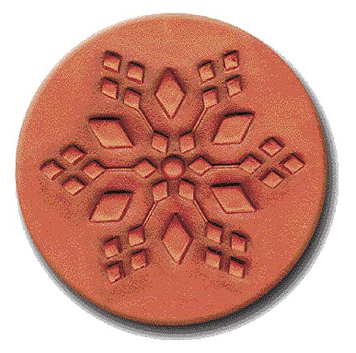 RYCRAFT 2 inch Round Cookie Stamp with Handle & Recipe Booklet-SNOWFLAKE  