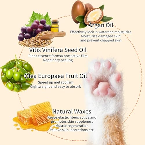 Hunde Pfotenbalsam, Heilt, Repariert & Restauriert Trockene, Rissige & Geschädigte Pfoten | Natürlicher Creme-Butter-Wachs Feuchtigkeitsspender für Hundepfoten