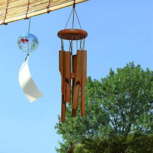 Broadsheet Bamboo Wind Chimes, Wind Chimes for Outside Deep Tone Wind Chimes Outdoor Clearance as Perfect Patio Decor or in Any Outdoor Setting, Natural Beautiful Sound