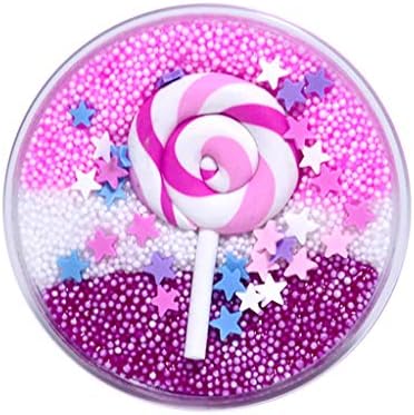 AZRtoys Slime Charms Mud - Beautiful Lollipop Candy Stars Mixing Fluffy Foam Plasticine Clay Toy Stress Relief Sludge Toys Gift for Kids Adult (A, 60ml)
