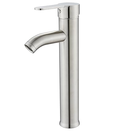 gotonovo Vessel Sink Bathroom Faucet Brushed Nickel Single HandleDeck Mounted Lavatory Vanity Tap Modern Design Commercial
