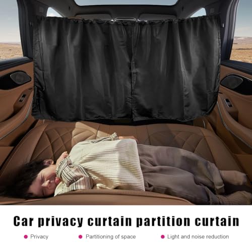 image for Ohleats 3PCS Car Window Shades, Auto Privacy Divider Curtain with 2 Re