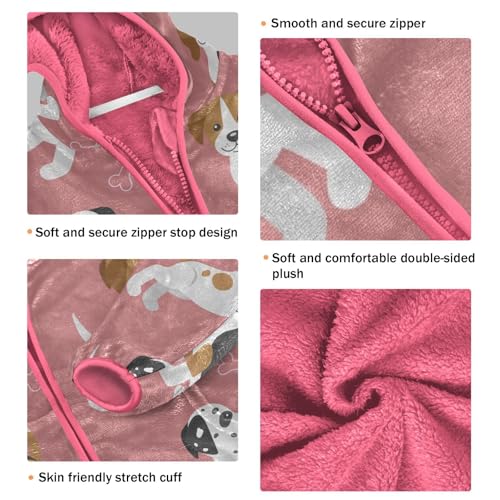 OTVEE Lovely Funny Puppies Kids Hoodie Jacket Fall Spring Full Zip Warm Outwear Coat3