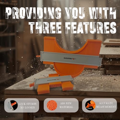Image of Contour Gauge 10+5 Inch Adjustable Lock Super Guage Shape and Outline Tool 0.04 Inche Each Flake Precisely Copy Irregular Shape New ABS Plastic Profile Tool with A Woodworking Marker for DIY Men, Dad