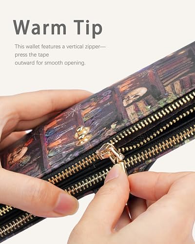 Image of Book Women's Slim Wallet,Thin RFID Card Holder with Zipper Pocket