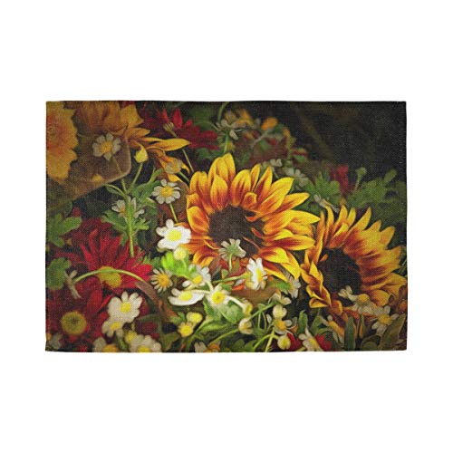 Blueangle Sunflower Placemats,Set of 6 Placemats,Dining Table DecorationTable Mat Anti-Slip,Heat Insulation PlaceMat