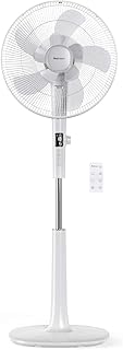 Pro Breeze 16-Inch DC Pedestal Fan, Low Energy DC Motor, 26 Speeds, 3 Modes, Dual Fan Blades, Remote Control and LED Display, 90° Oscillation for Homes, Offices & Bedrooms, White