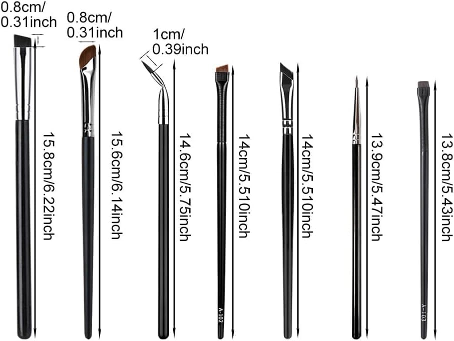 Hsthe Sea 7-pack fine angled eyeliner brush sickle eyeliner brush precise concealer brush eyebrow brush makeup brush set super flat fine eyeshadow brush eyeliner brush beauty tool - Image 4