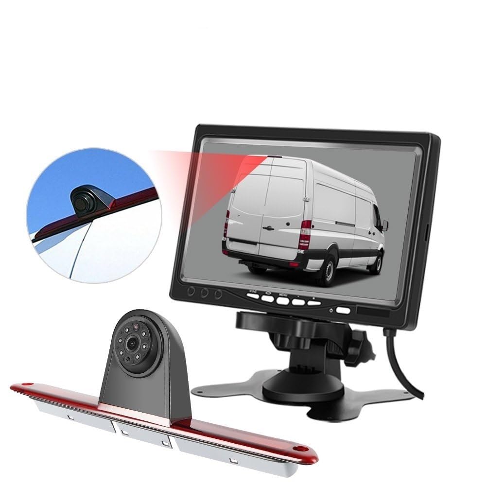 para VW Crafter Caravelle T5/T6 Monitor LCD de 7" + Cámara de visión Trasera Tercera luz de Freno