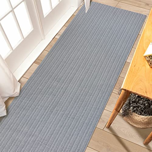 Eathall Upgraded Boho Washable Runner Rug 2'X8', Hallway Runner Rug, Dark Grey, 100% Woven Cotton Washable Gray Indoor Outdoor Rugs Runner 2X8 For Hallway/Entryway/Kitchen/Doorway/Bedroom #TOP1